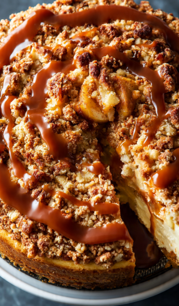Salted Caramel Apple Crumble Cheesecake Recipe