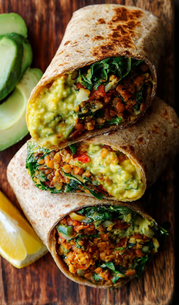 Vegan Red Lentil Wraps with Avocado