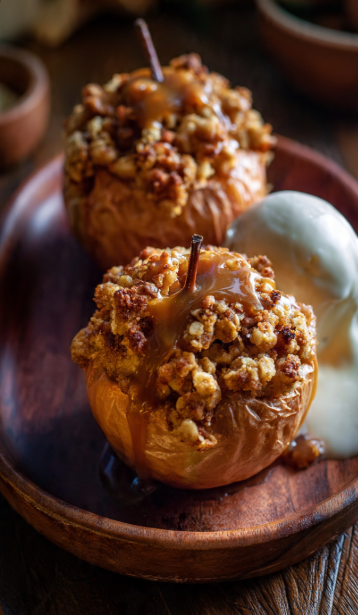 Apple Crisp Stuffed Baked Apples Recipe