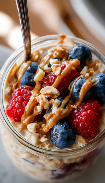Peanut Butter and Jelly Overnight Oats – Easy PB & J Overnight Oats Recipe for Breakfast In a