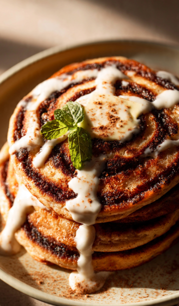 Vegan Cinnamon Roll Pancakes Recipe