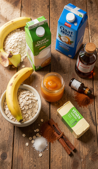 Ingredientes de la avena horneada sabor rollo de canela