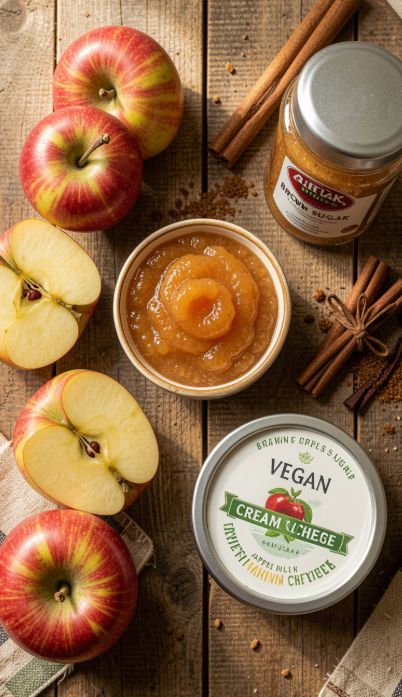 Frosting vegano de queso crema para pastel de manzana